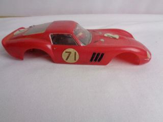 Vintage 1/24 Scale Plastic Slot Car Body W/ Driver - 1964 Ferrari Gto Coupe