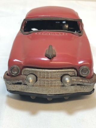 Early 1950s Japan Tin Toy Battery Operated Car Ford Sedan - Some Rust 3