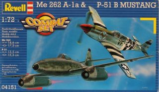 Revell 1:72 Me - 262 A - 1a & P - 51 B Mustang Combat Set Plastic Model Kit 04151u
