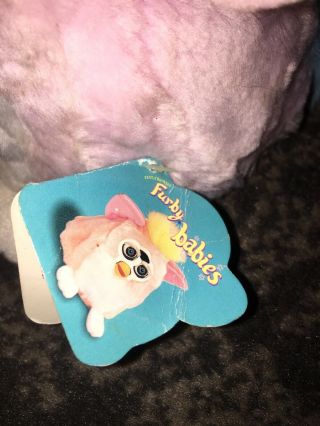 Vintage 1999 FURBY Baby White with Pink Ears Tiger brand Model 70 - 940 2