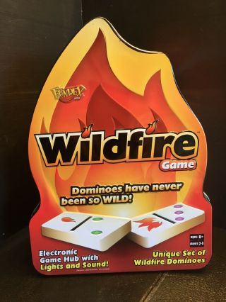 B24) Fundex - Wildfire Dominoes - Family Game Electronic Hub W/ Lights & Sounds