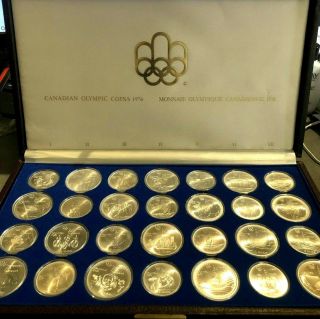 1976 Cdn Olympic Uncirculated Set - 28 Piece Sterling Silver $5 & $10 Coins