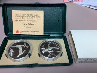 1988 Canadian Calgary Olympics Silver 2 - Coin Set