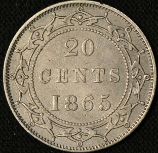 Canada 1865 Newfoundland 20 Cent Piece - Collector 