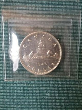 1947 Canada silver dollar Maple leaf double HP ICCS AU - 55 2