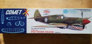 Comet Curtiss P - 40 Tiger Shark Flying Model - Complete Kit Iob -