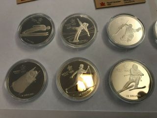 1988 Canada Calgary Olympics 10 Coin Silver Proof Set 10 Oz Silver 2