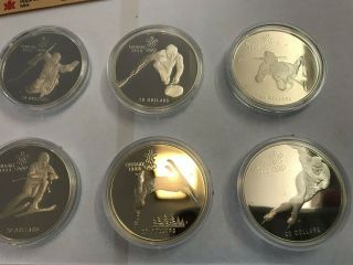 1988 Canada Calgary Olympics 10 Coin Silver Proof Set 10 Oz Silver 3