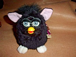 998 Black Furby With Pink Ears