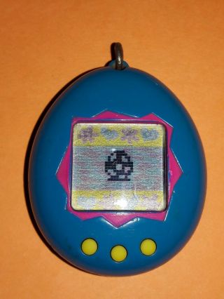 1997 Bandai Tamagotchi Blue Virtual Pet Keychain Electronic Game