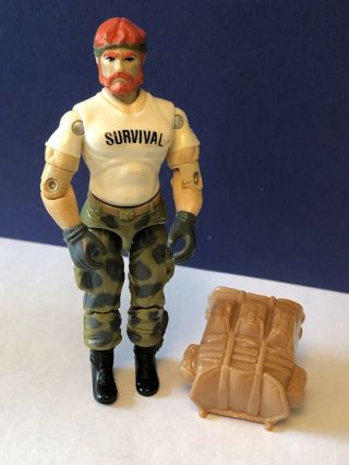 Vintage Gi Joe Hasbro 1987 Outback Action Figure With Backpack Cracked Elbows
