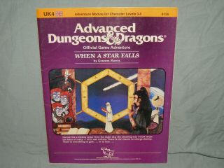 Ad&d 1st Ed Adventure Module - Uk4 When A Star Falls (hard To Find And Exc)