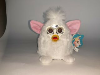 Furby Baby All White 1999 Tiger 70 - 940 Blue Eyes Pink Ears With Tags
