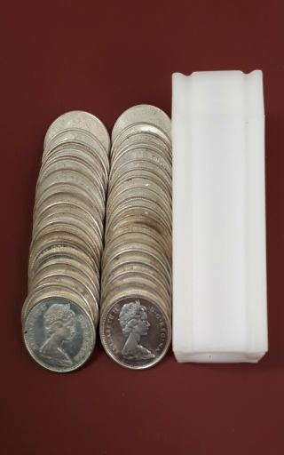 1967 Canada 40 x 25 Cents Silver Coin Circulated Completed Roll In Plastic Tube 2