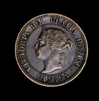 1891 Canada Large Cent Sl Sd Obv 3 Au