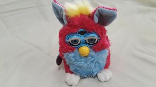 Vintage 1999 Furby 70 - 800 Teal Yellow Pinkish,  Teal Eyes W/ Tags