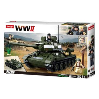 Sluban Kids Army Tank Building Blocks Wwii Series Building Toy 2 In 1 Tank 687pc