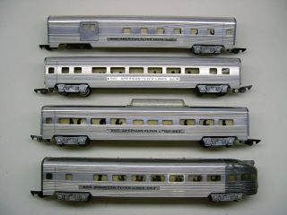 Set Of 4 American Flyer Alluminum Streamline Passenger Cars [lot 3 - P25]