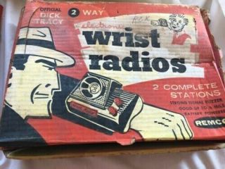 Vtg Remco Official Dick Tracy 2 Way Wrist Radio Set In Orig Box Radios