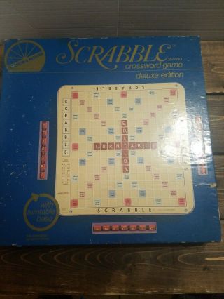 Vintage 1982 Scrabble Deluxe Edition With Turntable Complete