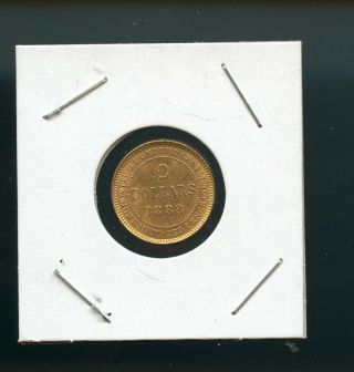 1888 Newfoundland $2 Gold Ms Cp907