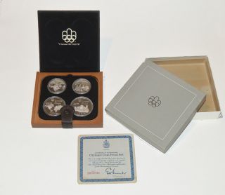 1976 Canada Montreal Olympics 4 Coin Silver Proof Set / Series 1