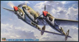 1/48 Hasegawa Models Lockheed P - 38f/g/h Lightning " Big Lass "