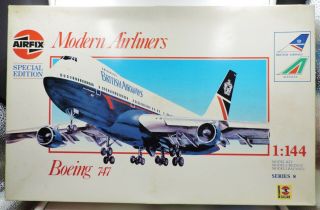 1:144th Scale Airfix Boeing 747 Jumbo Jet Airplane Kit 08174 Bn - Gb