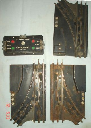 3 Old Marx O Gauge Remote Switches - 2 Left & 1 Right W Control - - Fair To Good