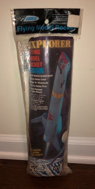 Vintage Estes Explorer Flying Model Rocket Kit In Package Level 3 Deep Space