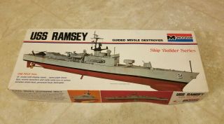 Monogram Mattel 1973 Uss Ramsey Guided Missile Destroyer Model Kit 8294