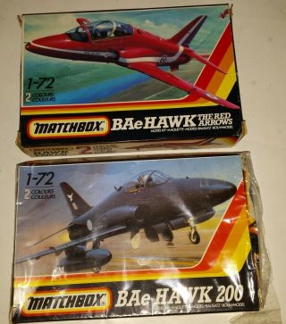 1/72 Matchbox Bae Hawk " Red Arrows " (pk - 27) And Bae Hawk 200 (pk - 46).