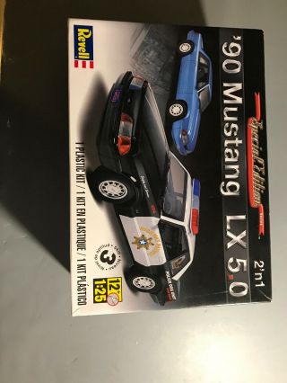 Revell 1990 Ford Mustang Lx 5.  0 Police Coupe 1/25 Model Open Complete 85 - 4252