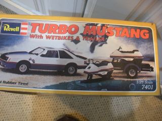 1979 Turbo Mustang With Wetbikes & Trailer,  1/25,  Revell,  Paratial Built