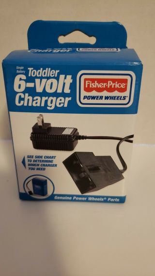Fisher Price Power Wheels Toddler 6 Volt Vehicle Battery Charger Blue Box