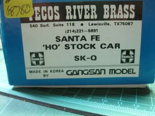 Pecos River Brass Santa Fe Atsf Sk - Q Stock Car 68780 Painted And Decaled