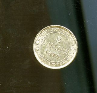 1870 3 Dots Newfoundland $2 Gold Semi - Key Date Ms Cp303