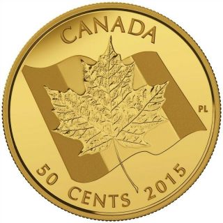 Canada Maple Leaf Pure Gold 1/25 Oz 50 Cents 2015