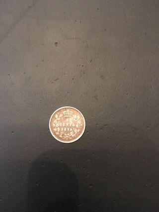 Canada Canadian Queen Victoria 5 Cents Silver Nickel 1875 Key Date Fine