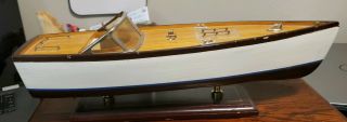 Vintage 16 " Wooden Wood Chris Craft Runabout Speed Boat Display Shelf Desk Model