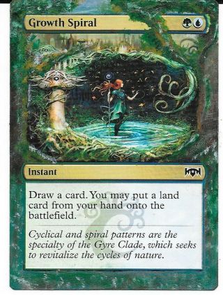 Magic The Gathering - 1x Altered Art - Growth Spiral - Hand Painted Mtg Card