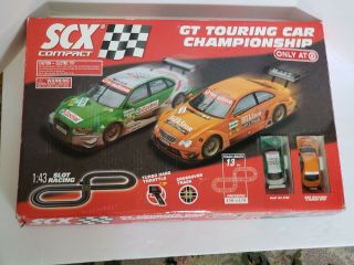 Scx 1:43 Gt Touring Car Championship Slot Car Race Set 31330 Audi Mercedes