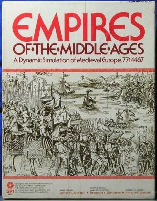 1980 Spi Empires Of The Middle Ages Game Boxed Edition,  Punched.