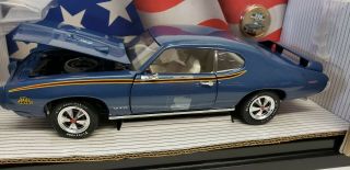 Ertl 1:18 Scale American Muscle 1969 Pontiac Gto Judge Car Liberty Blue
