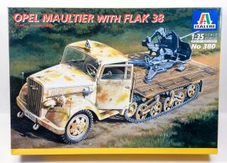 Italeri 380 Opel Maultier With Flak 38 1/35 Scale Model Kit May Be Incomplete