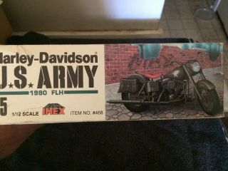 HARLEY DAVIDSON 1980 FLH US ARMY MILITARY 1/12 OPEN BUT COMPLETE 3
