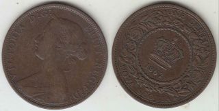 Just Better Date 1862 Nova Scotia Large Cent F - Vf
