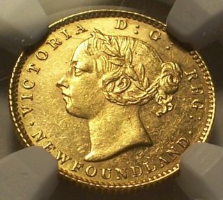 Newfoundland,  Canada,  1888 Victoria Two Dollar Gold.  Ngc 58.  2 Dollar.