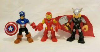 Playskool Heroes Thor Iron Man Captain America Marvel Hero Squad Avengers