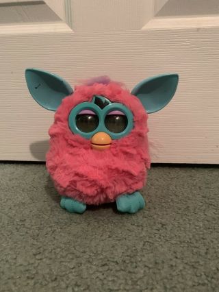 Furby Boom 2012 Hasbro Cotton Candy Pink Teal Blue Interactive Toy.